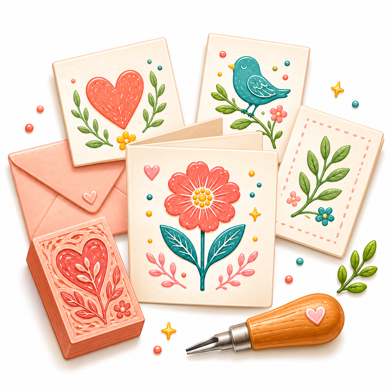 Lino Greeting Card Art Pack